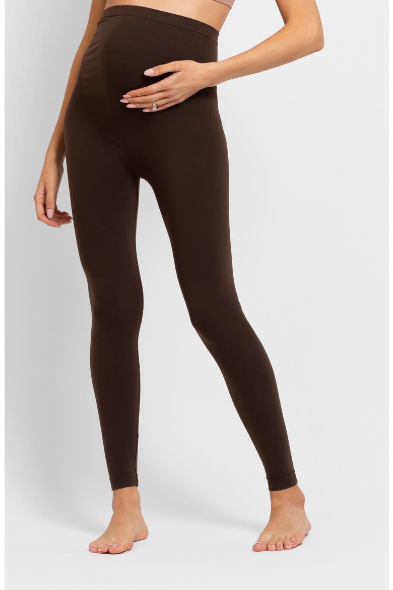Seamless Over the Bump Maternity Leggings, Main, color, MOCHA