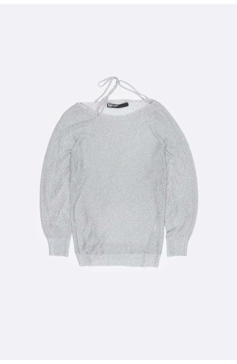 Bimba y Lola Crossover Ties Sweater, Alternate, color, Silver