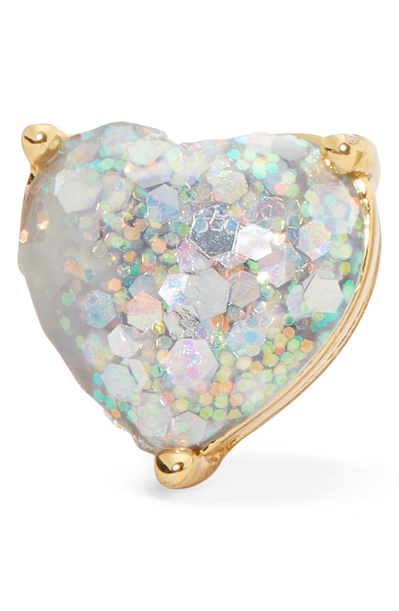Kate Spade New York glitter heart stud earrings, Alternate, color,