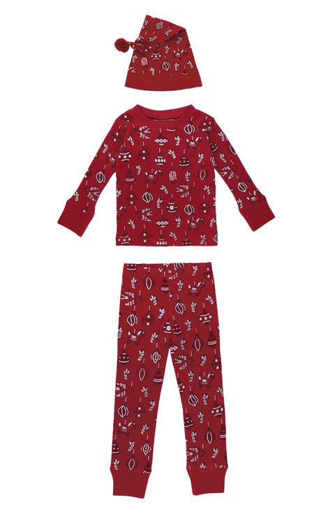 Holiday Thermal Cotton Pajamas & Cap Set