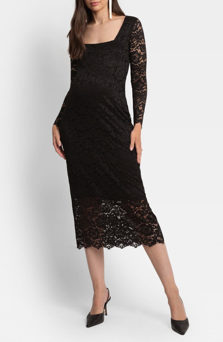 Seraphine Lace Maternity Body-Con Dress, Main, color, 