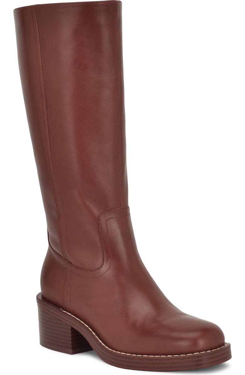 Nine West Broklyn Block Heel Boot, Main, color, Medium Brown