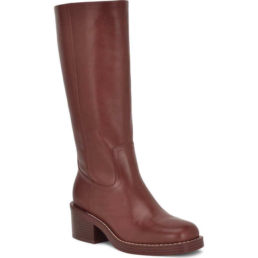 Nine West Broklyn Block Heel Boot In Brown