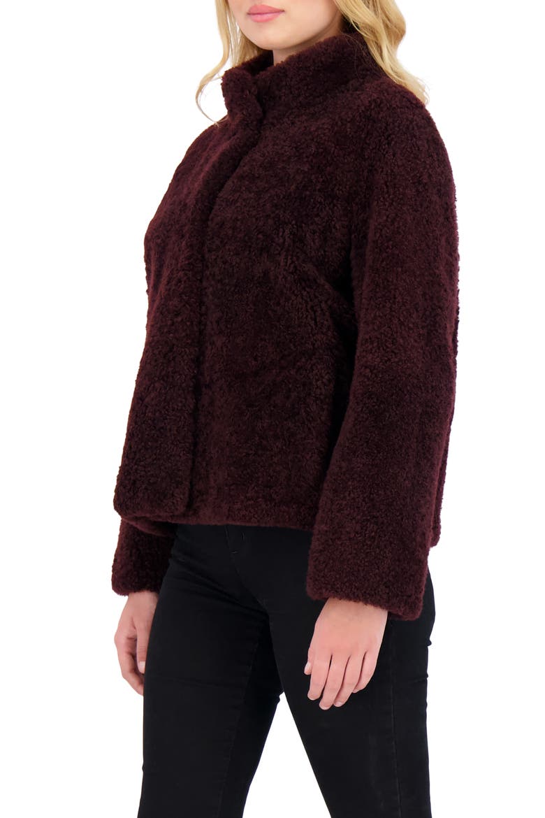 Sheared Genuine Shearling Jacket, Alternate, color, DARK BURGUNDY