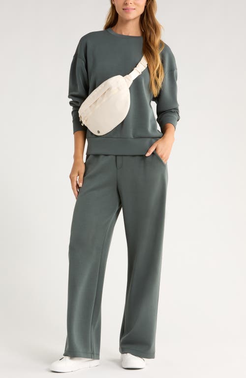 Zella Ultrasoft Knit High Waist Straight Leg Pants In Gray