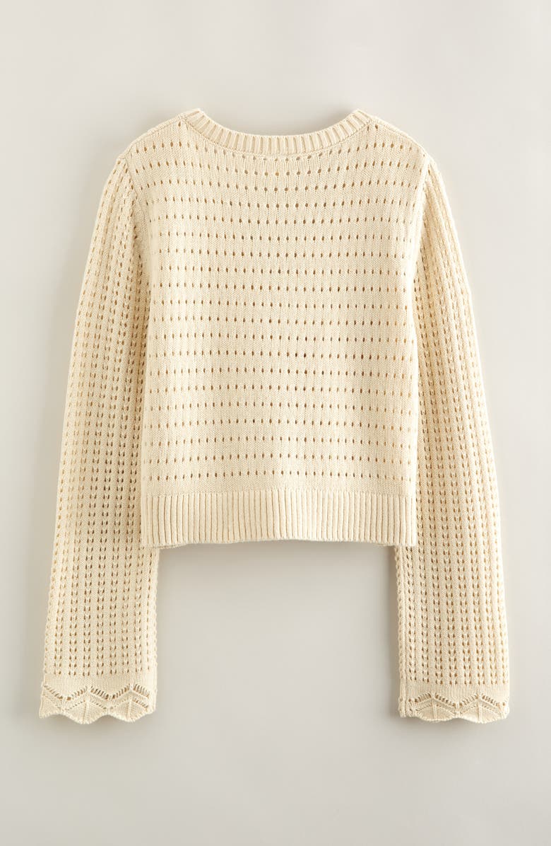 Treasure & Bond Kids' Mixed Stitch Cardigan, Alternate, color, Beige Angora