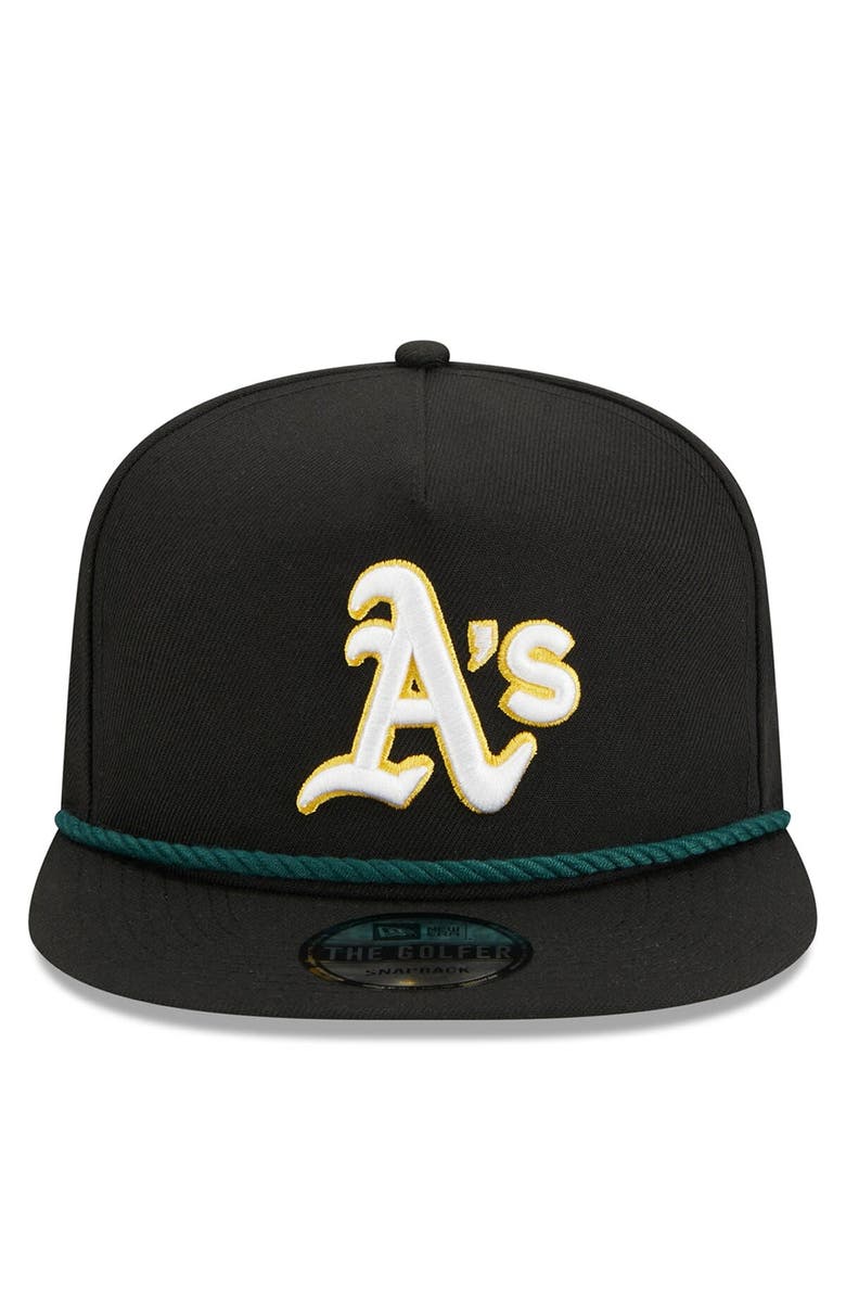 New Era Men's New Era Black Oakland Athletics Branch Golfer Snapback Hat, Alternate, color, 