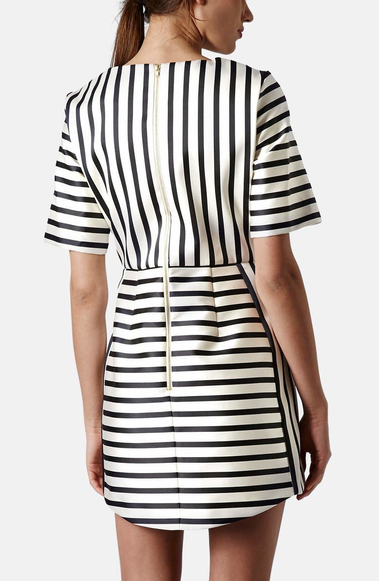 Topshop Stripe A-Line Dress, Alternate, color, 