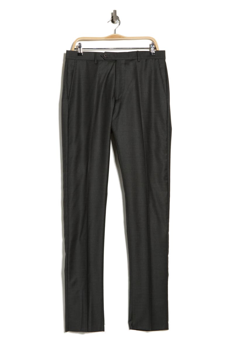 Noah Classic Serge Wool Straight Leg Pants, Alternate, color, GREEN