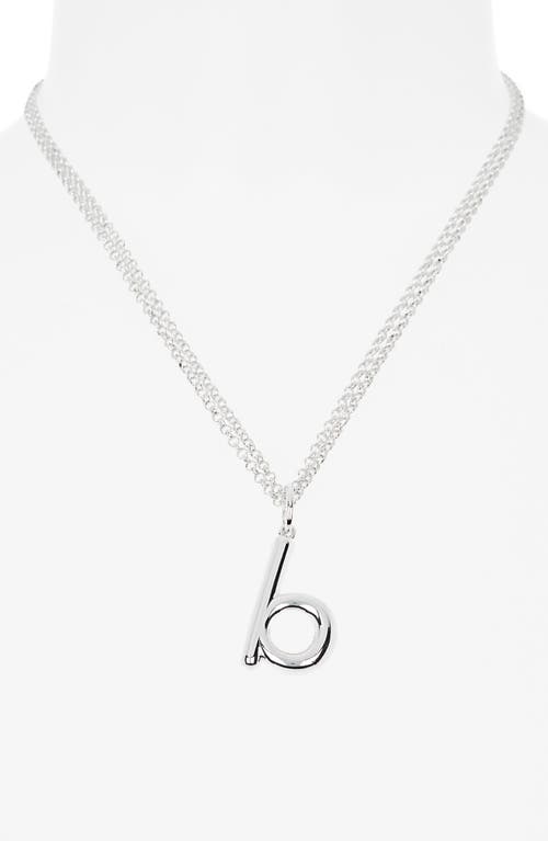 Leith Lowercase Initial Bubble Pendant Necklace In Metallic