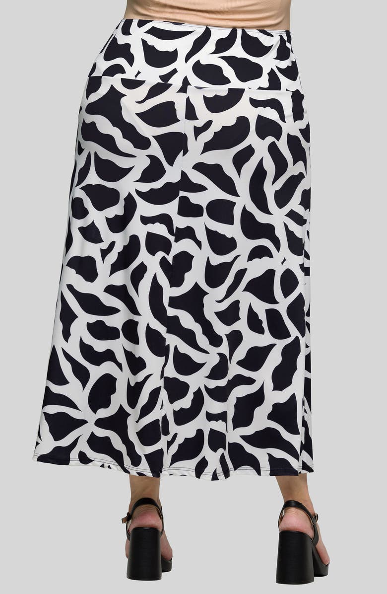 24seven Comfort Apparel Pull-On Maxi Skirt, Alternate, color, Black Multi