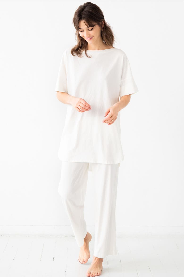 Easy Boatneck Nightshirt, Alternate, color, White