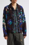 Sacai Floral Jacquard Knit Blouson Cardigan Sweater