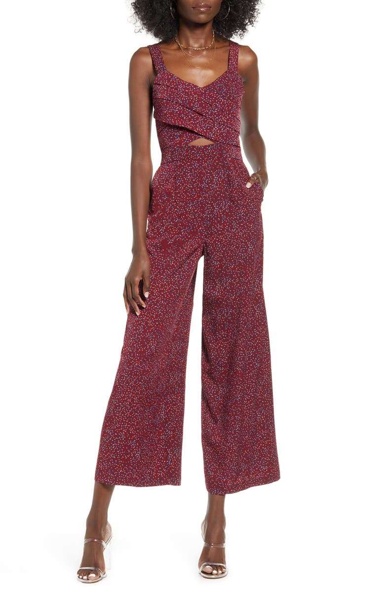 J.O.A. Sleeveless Cutout Jumpsuit, Main, color, 