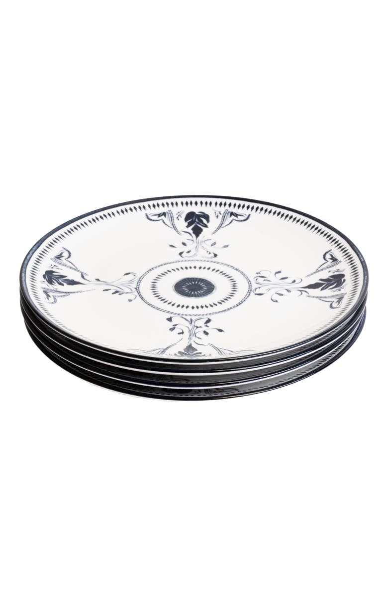 LEMIEUX ET CIE Bruges Porcelain 4-Piece Dinner Plate Set, Alternate, color, Blue