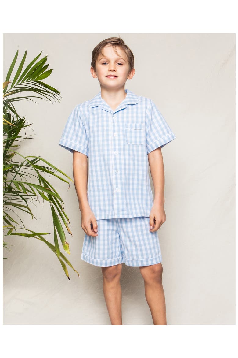 Gingham Short Set, Alternate, color, BLUE
