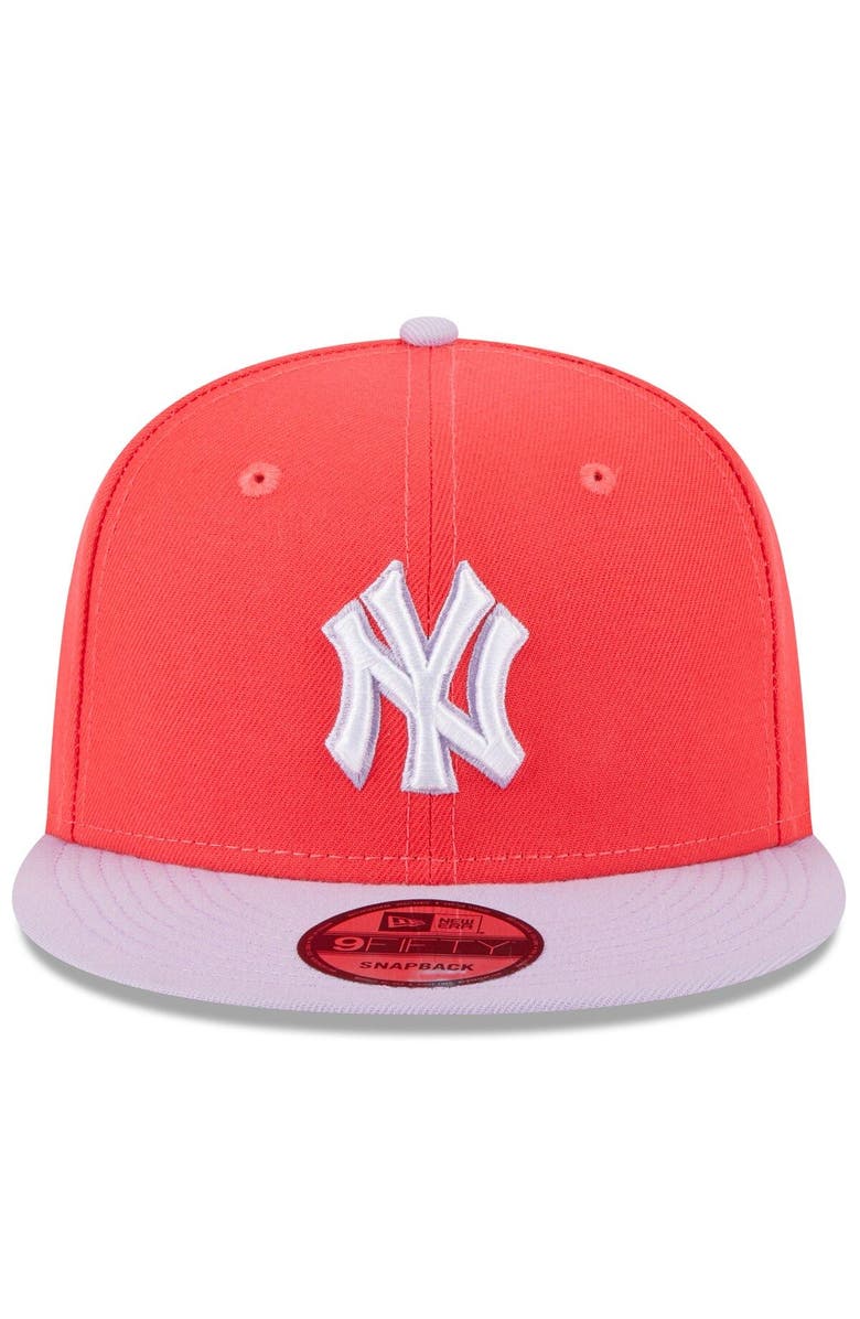 New Era Men's New Era Red/Purple New York Yankees Spring Basic Two-Tone 9FIFTY Snapback Hat, Alternate, color, Red