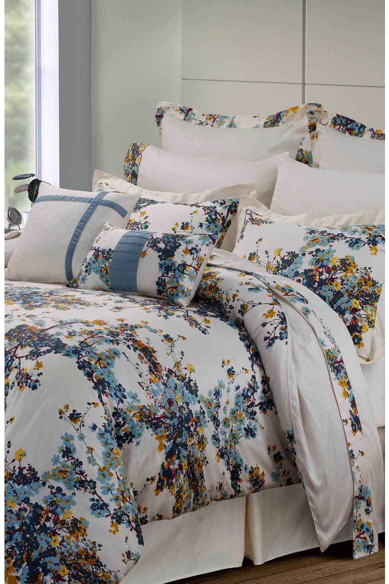 Casablanca Floral Cotton Bedding Set, Main, color, WHITE MULTI