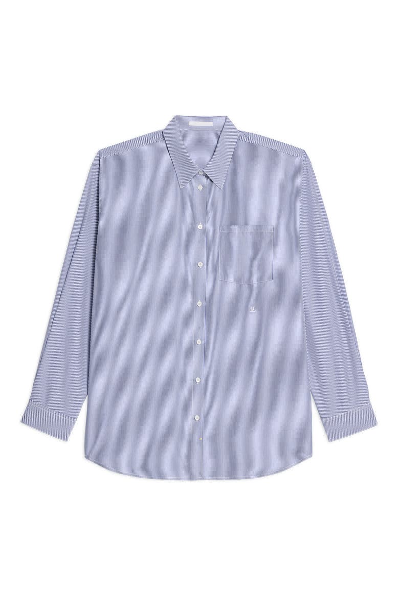 Oversize Microstripe Button-Up Shirt, Alternate, color, BLST