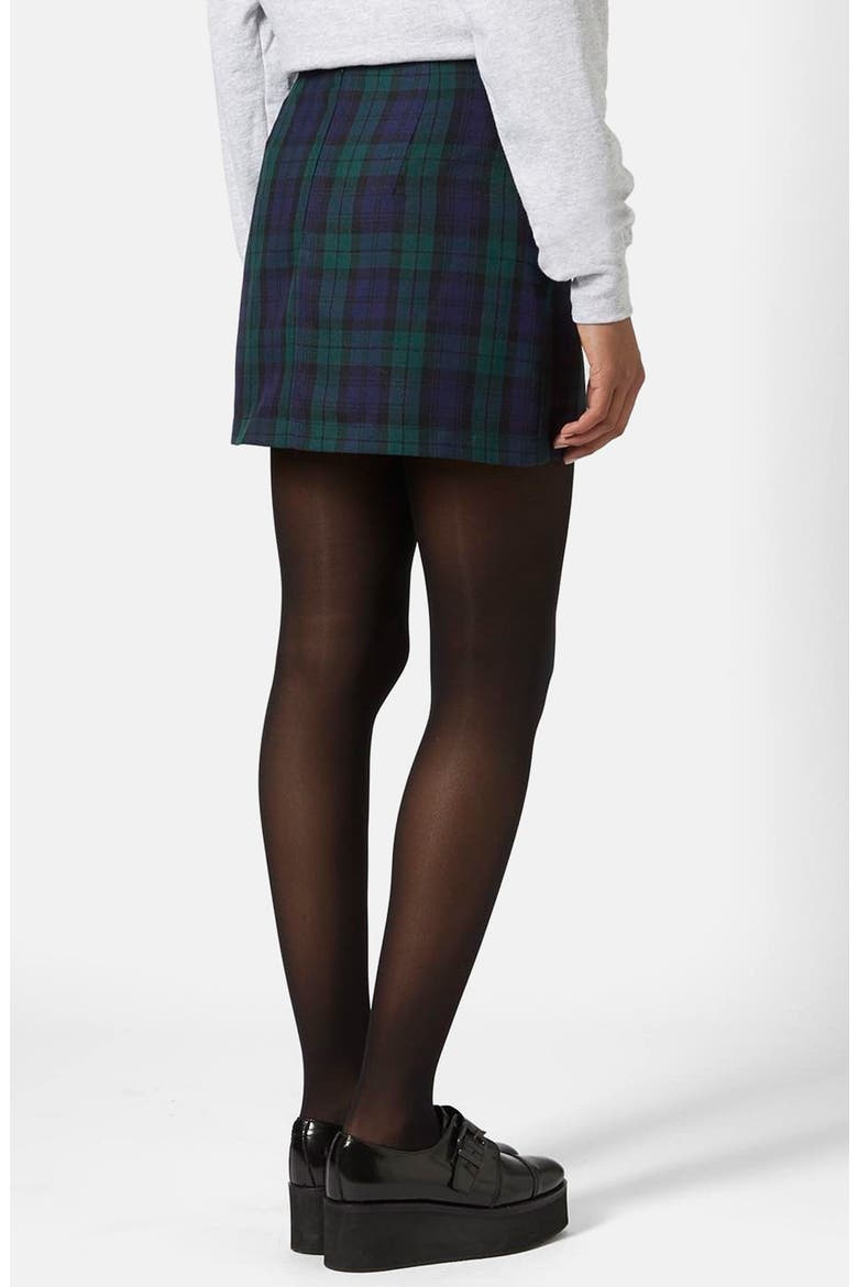 Plaid Miniskirt, Alternate, color, NAVY BLUE