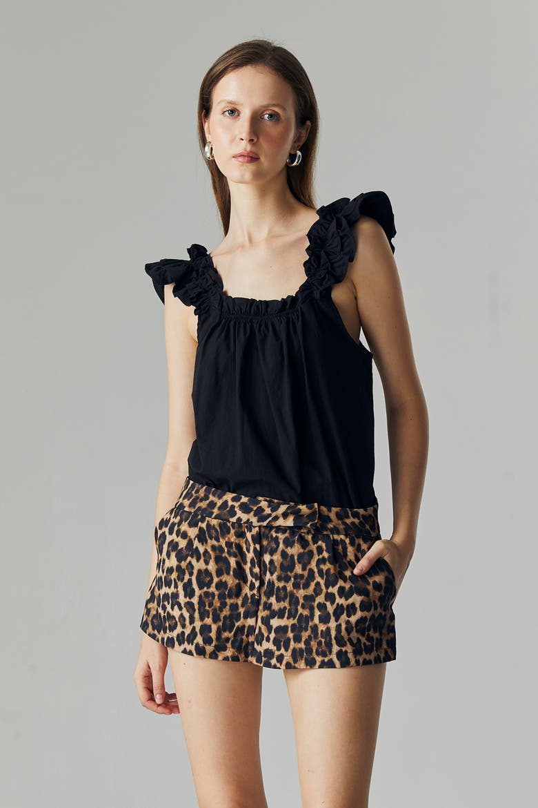 Livia Leopard Skort, Alternate, color, Brown