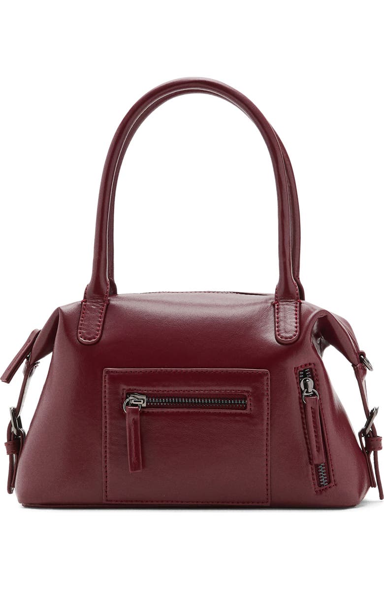 MANGO TEEN Mini Structured Faux Leather Top Handle Bag, Main, color, Burgundy