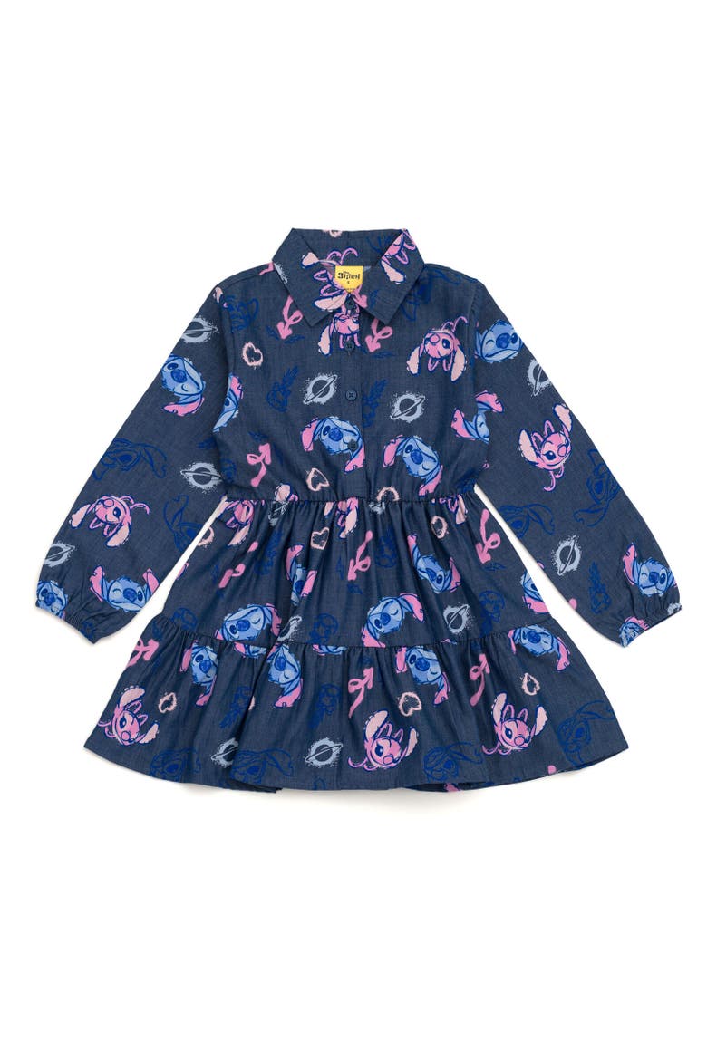 Long Sleeve Chambray Dress, Main, color, Lilo & Stitch Blue