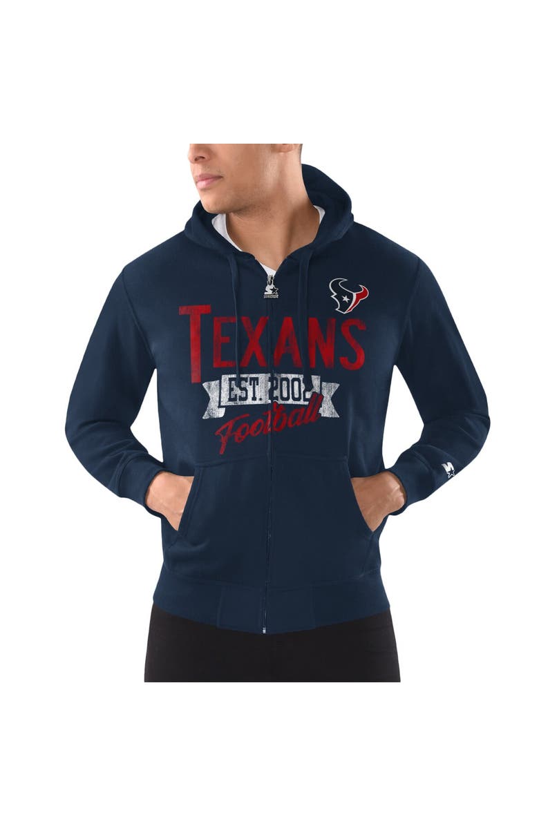 STARTER Men's Starter Navy Houston Texans Domestic Post Season Full-Zip Hoodie, Main, color, Navy