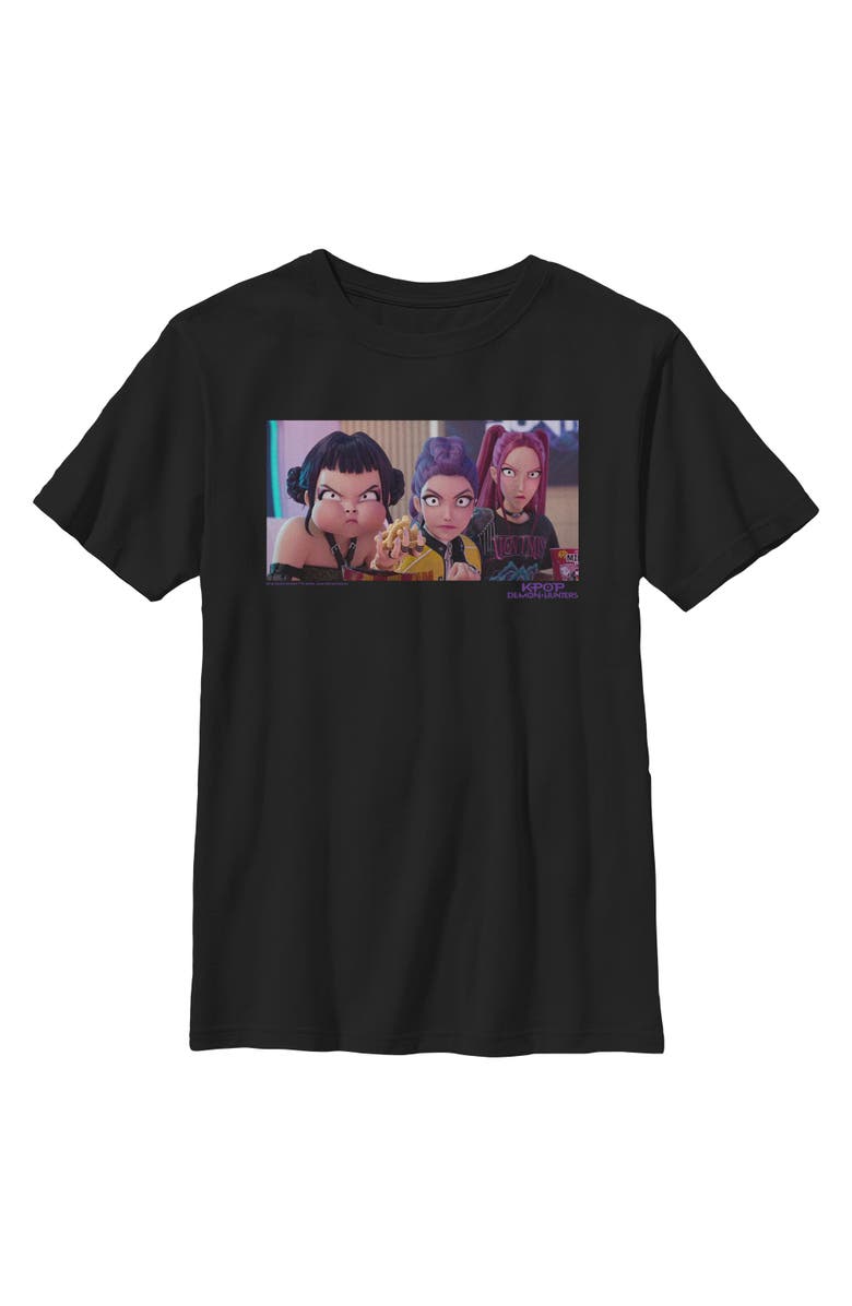 KPop Demon Hunters Boy's KPop Demon Hunters Angry Trio Scene Graphic T-Shirt, Main, color, Black