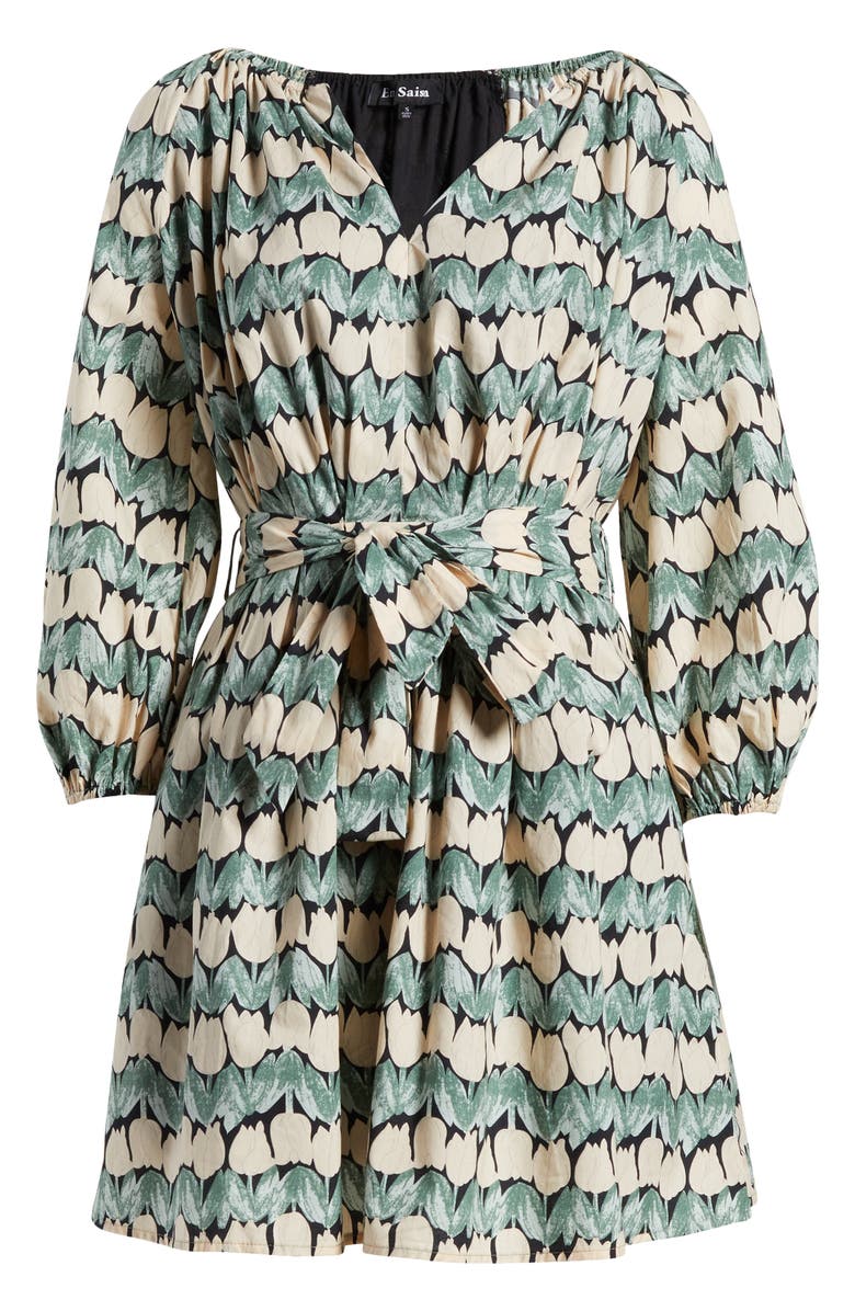 En Saison Raleigh Print Long Sleeve Minidress, Alternate, color,