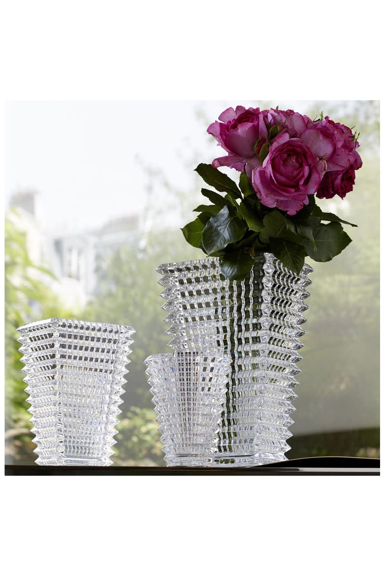 Large Rectangular Eye Lead Crystal Vase, Alternate, color, CLEAR
