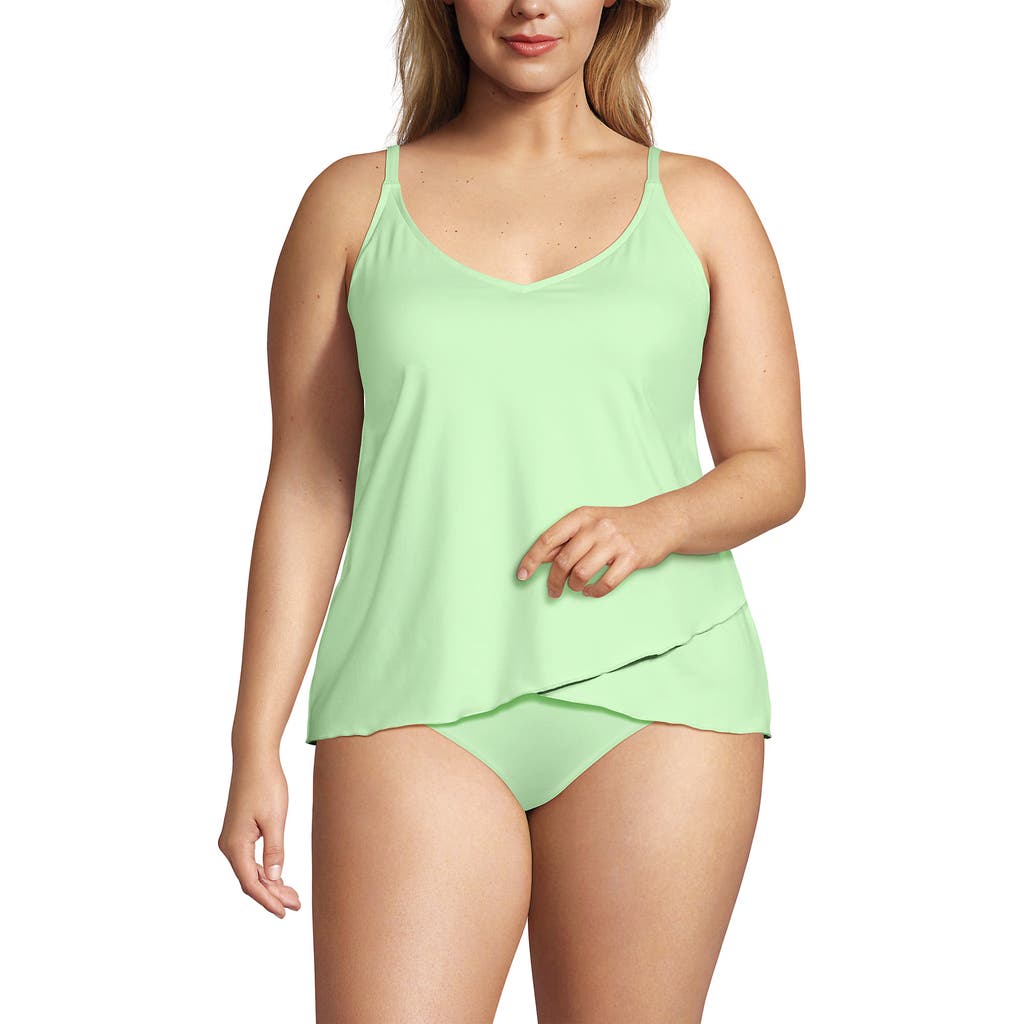 LANDS' END LANDS' END TULIP HEM TANKINI TOP