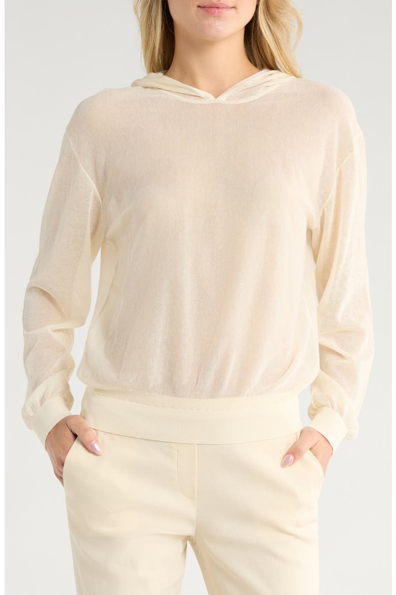 Blouson Hooded Sweater, Main, color, CREAM
