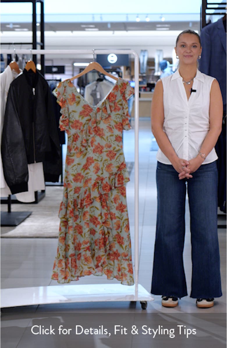 Ruffle Tiered Chiffon Midi Dress, sales video thumbnail