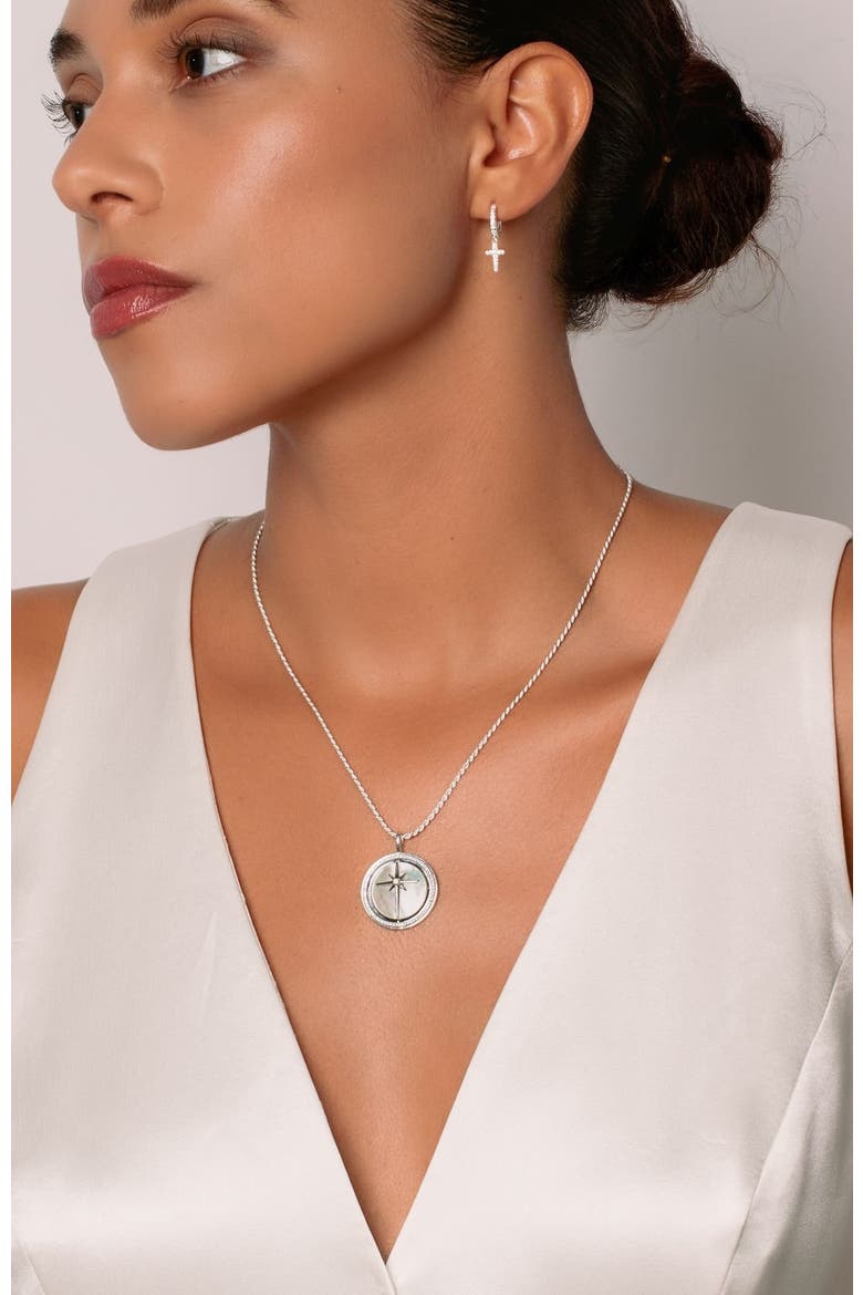 True Direction Compass Necklace, Alternate, color, Sterling Silver