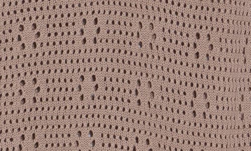 T Tahari Crochet Polo Sweater In Buff Stone