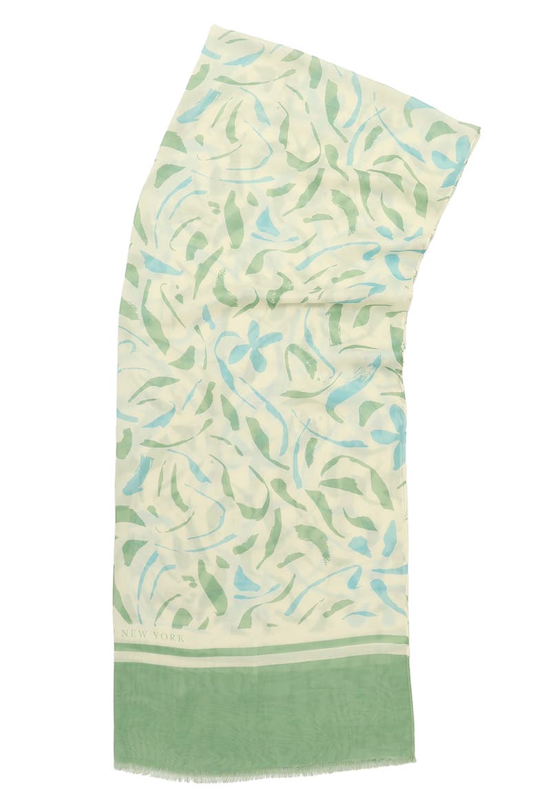 painters garden oblong scarf, Alternate, color, GREEN MULTI