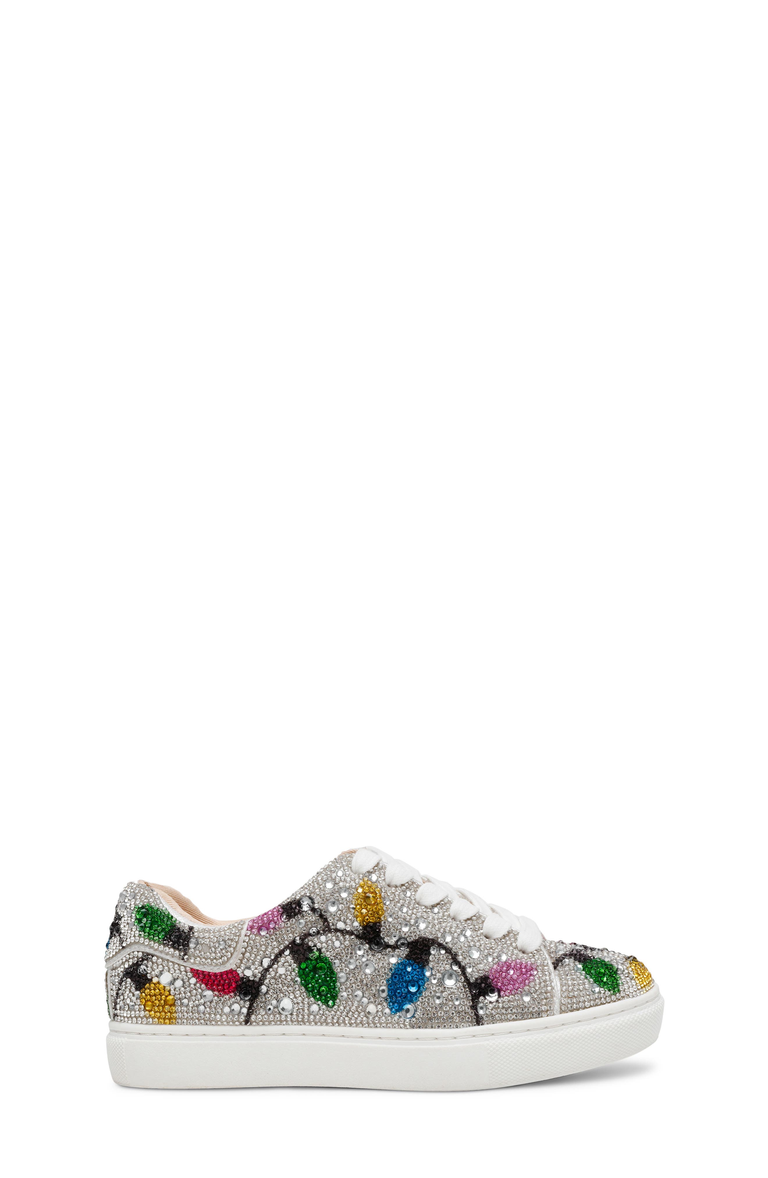 Betsey Johnson Sidny Crystal Sneaker, Alternate, color, Multi Lights
