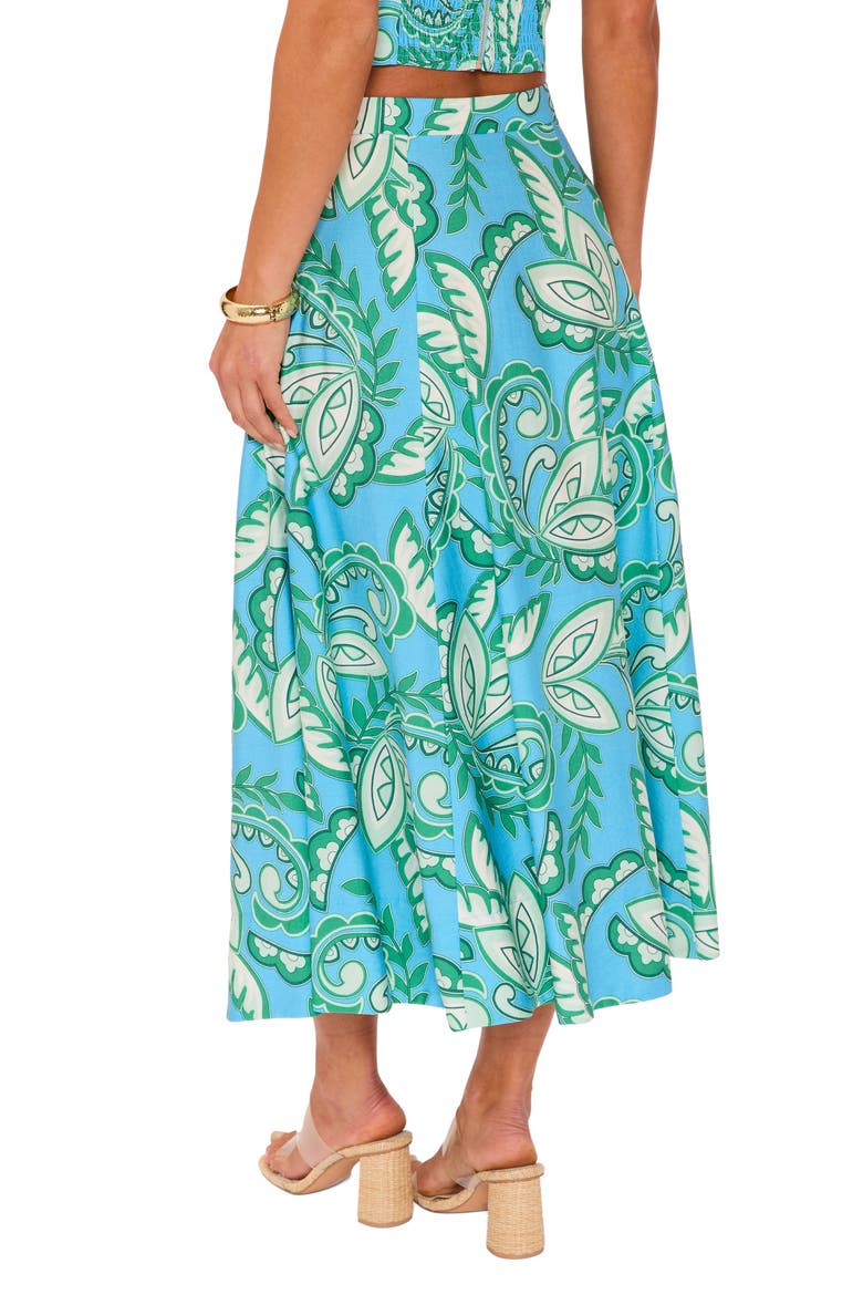 Florence Abstract Paisley Skirt, Alternate, color, BLUE