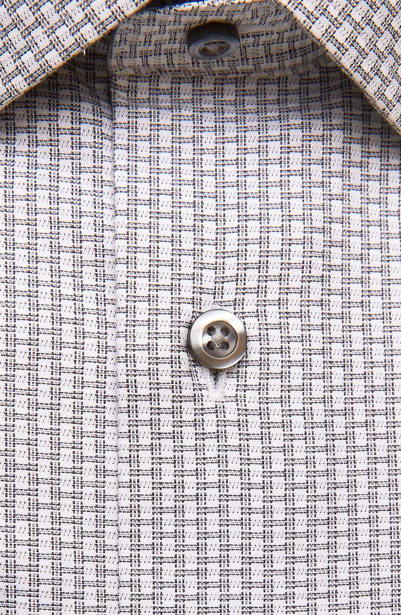 David Donahue Trim Fit Microcheck Print Dress Shirt, Alternate, color, 