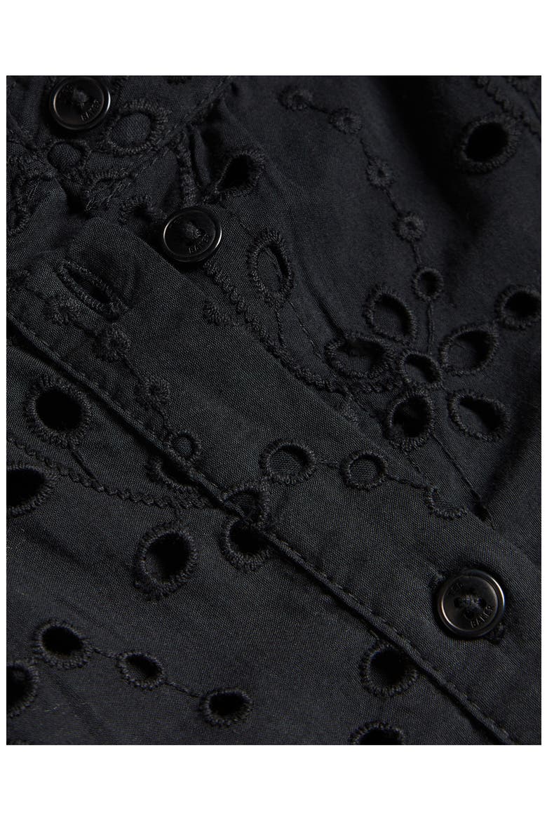 Nikaia Cotton Eyelet Shirtdress, Alternate, color, BLACK