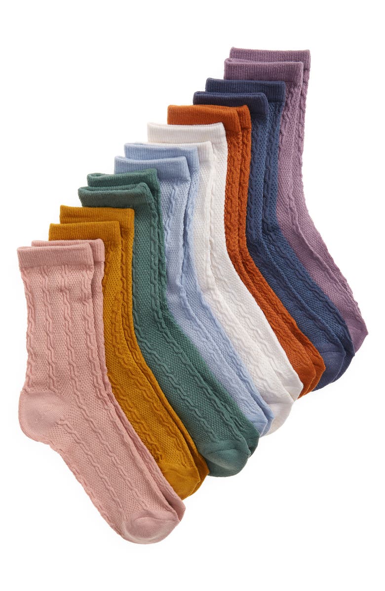 Capelli New York Kids' Assorted 8-Pack Crew Socks, Main, color, 