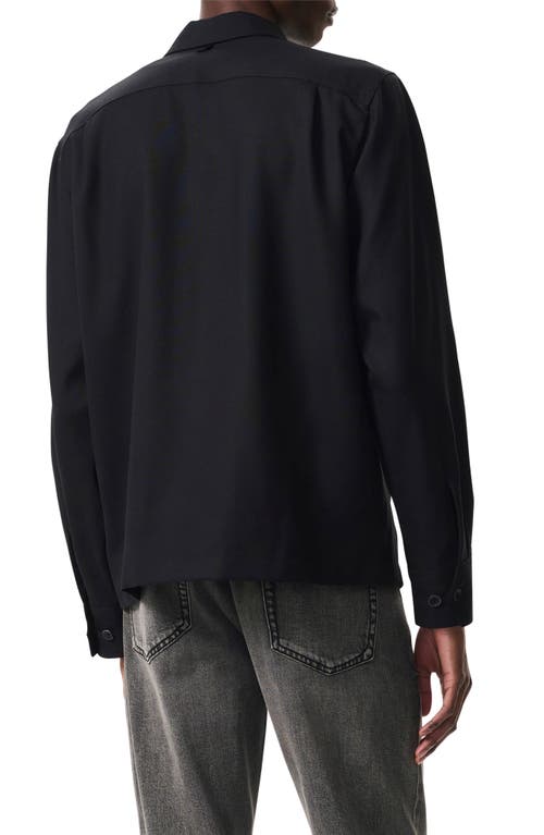 Rag & Bone Men's Ripstop Wool Overshirt In Black