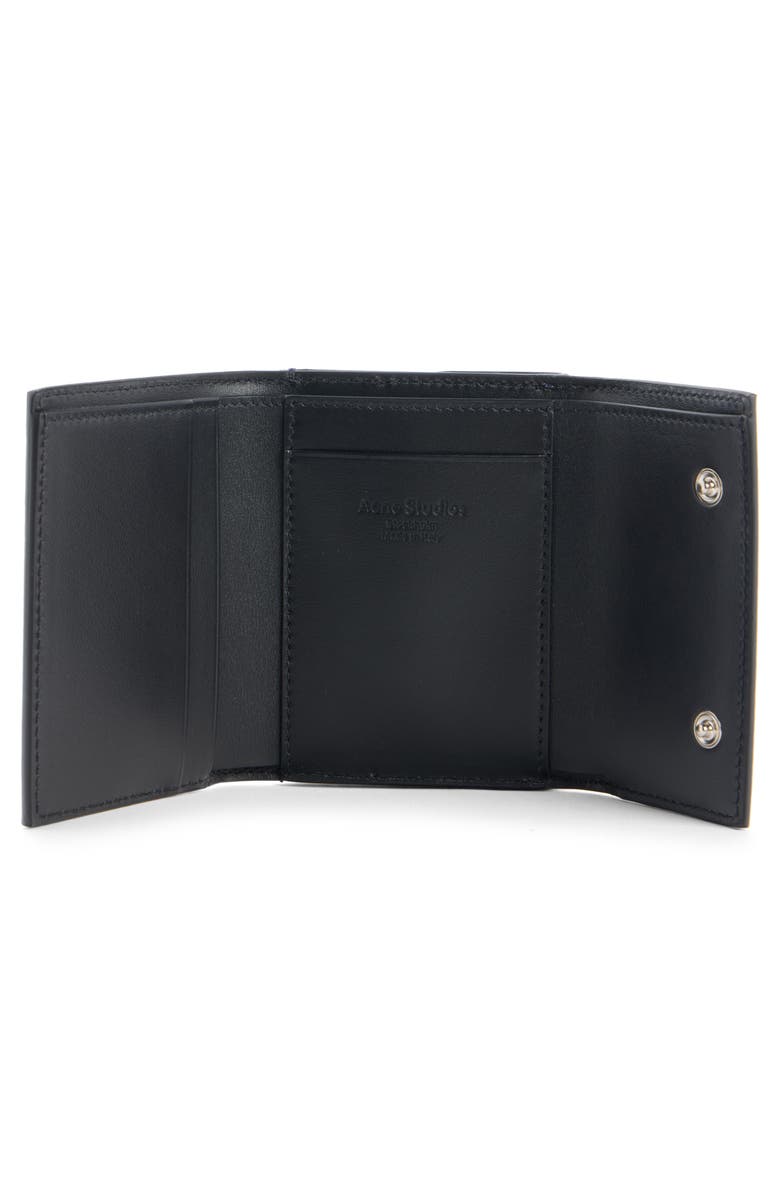 Acne Studios Flower Print Leather Trifold Wallet, Alternate, color, Violet Purple