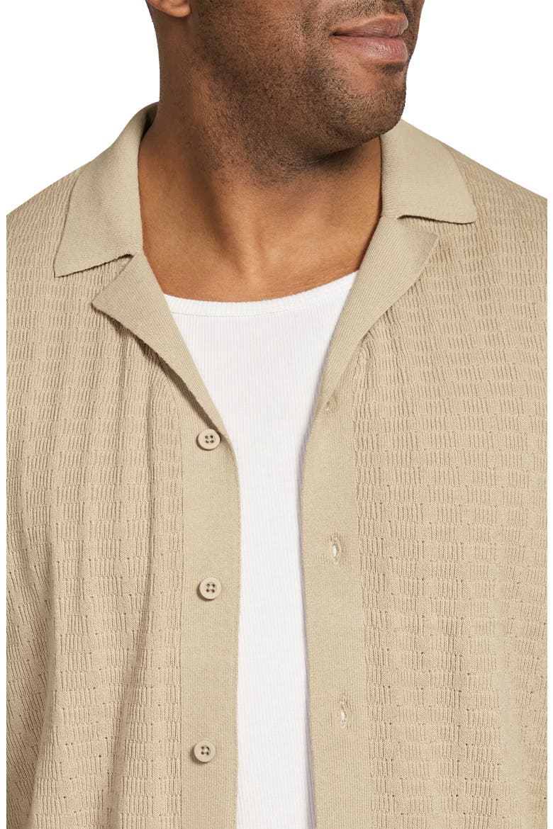 Ibiza Short Sleeve Camp Collar Cardigan, Alternate, color, WHEAT