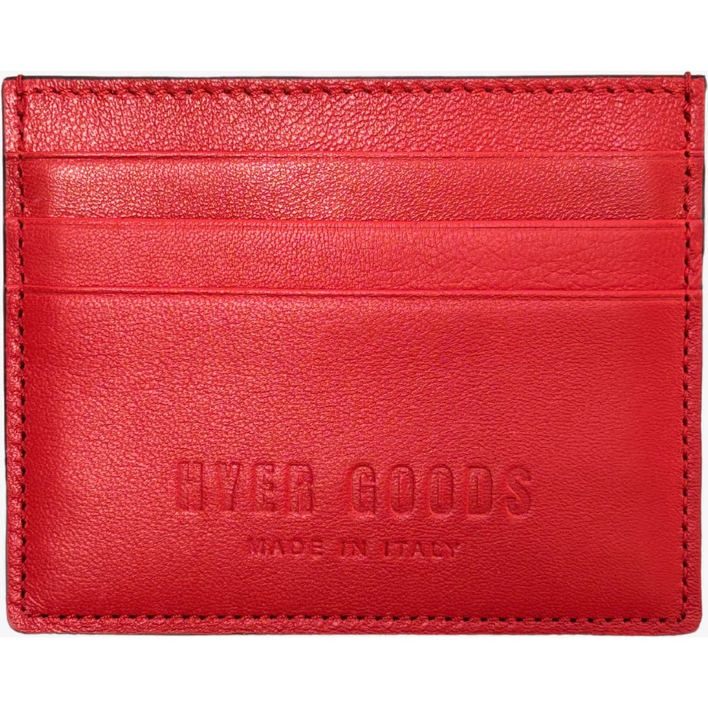 Hyer Goods Upcycled Italian Leather Certo Card Wallet In Red