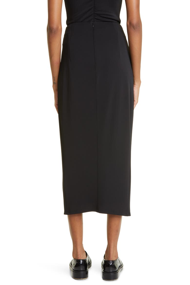 Vallory Gathered Midi Skirt, Alternate, color, BLACK