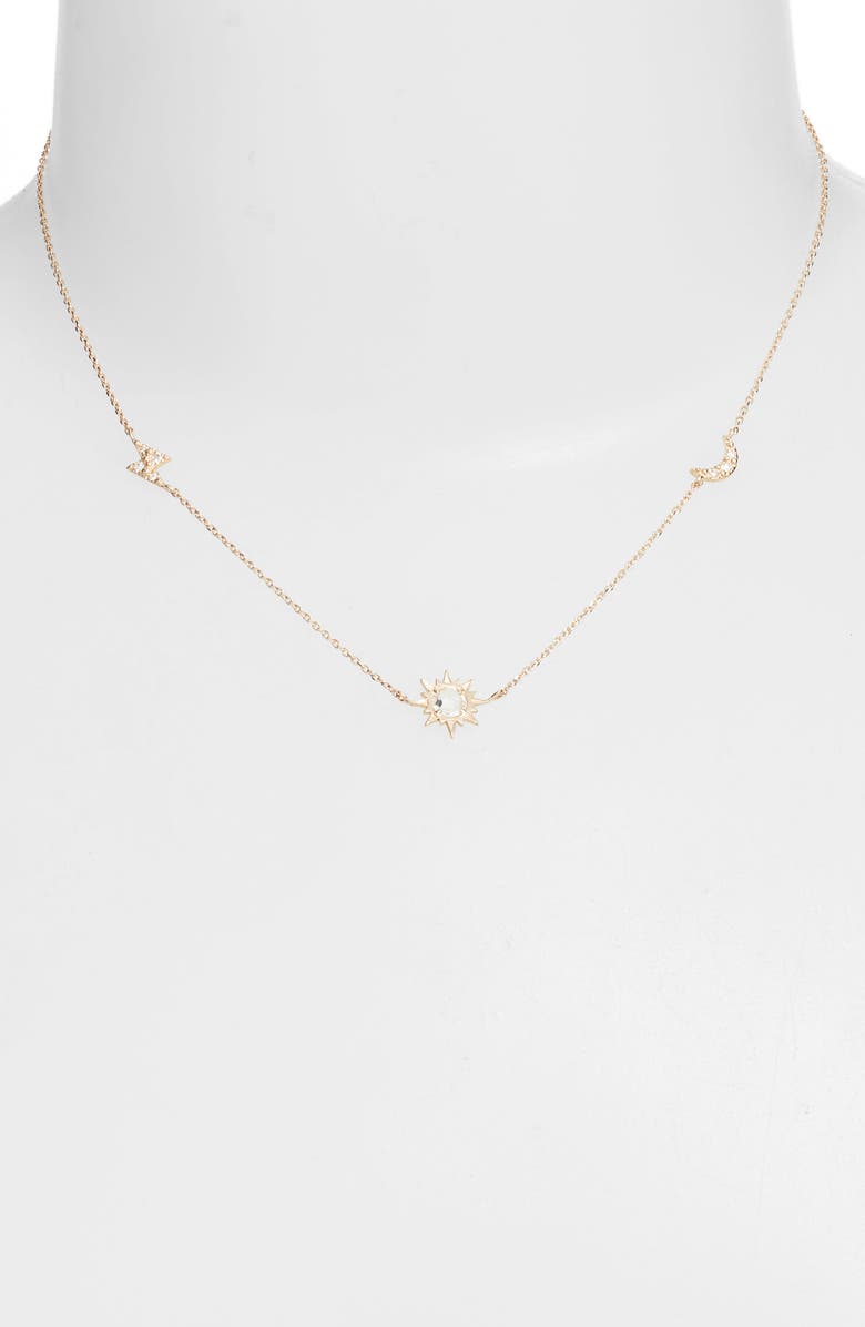 Anzie Luna Celestial Diamond Station Necklace, Alternate, color, 