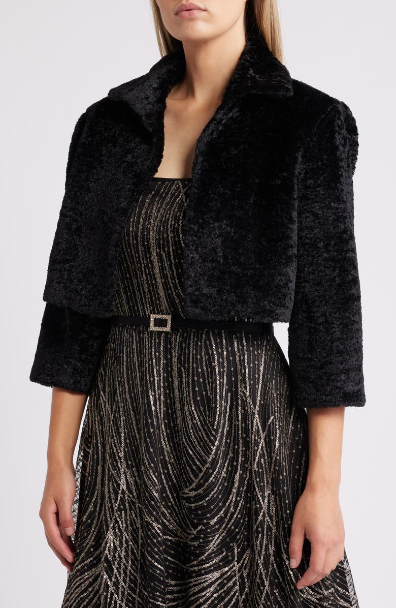 Eliza J Faux Fur Bolero, Main, color,