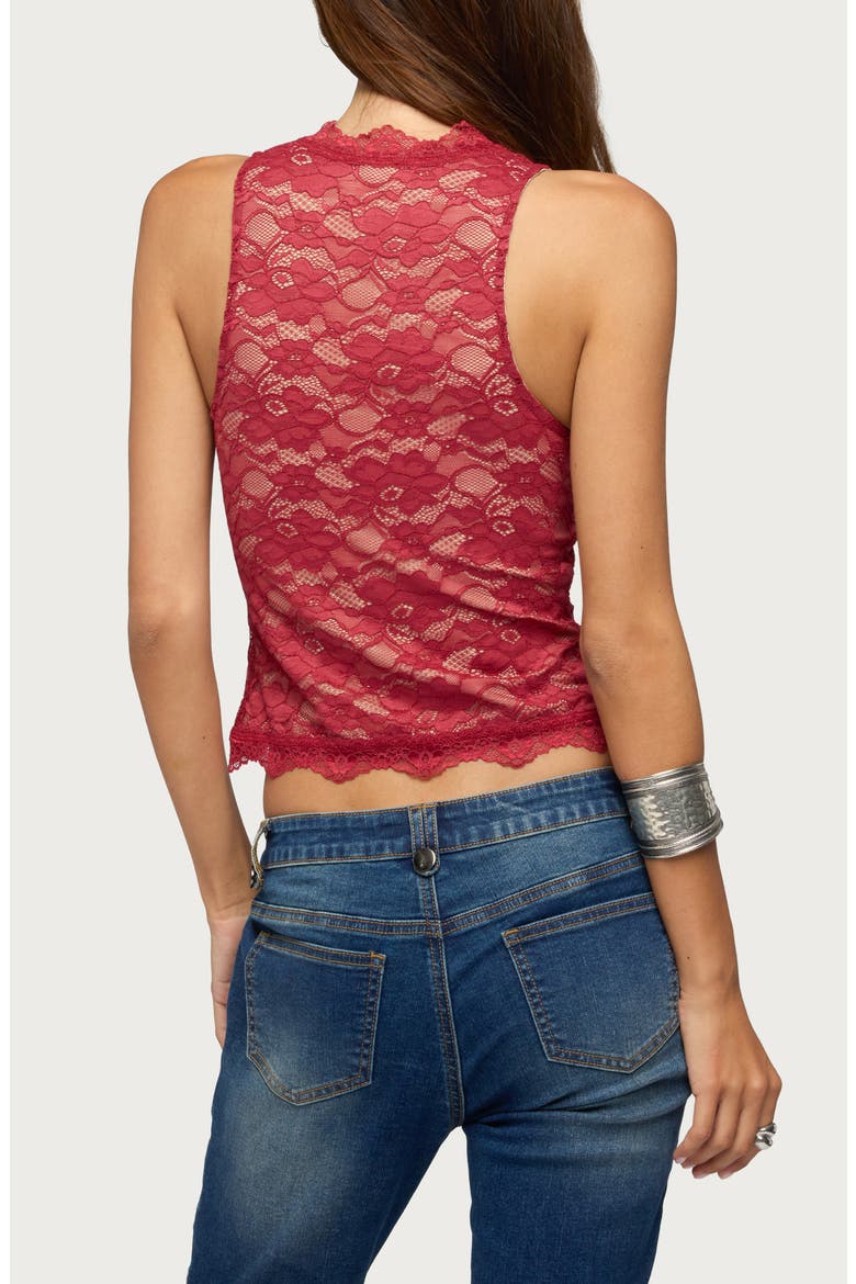 Frieda Keyhole Cutout Lace Top, Alternate, color, BURGUNDY